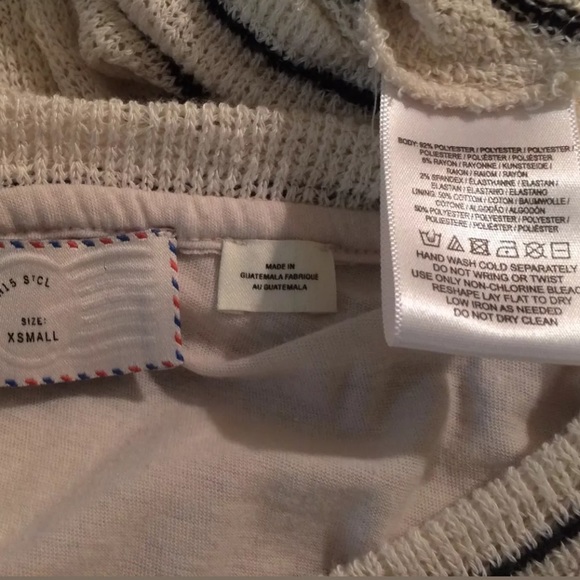 POSTMARK Latitude Peplum Blouse Striped Shirt Top Ivory Black Anthropologie Bow - Picture 7 of 8